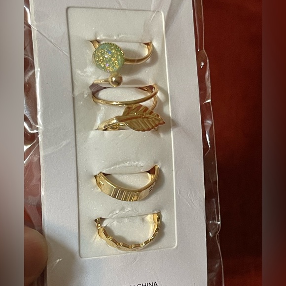 Rings 5 Set Gold Adjustable Rings Charlotte & Anna - Picture 2 of 5